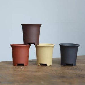 Petit pot de fleurs rond, pot de fleurs simple non émaillé, pot de fleurs en terre cuite violette d'Yixing, pot pour plantes grasses, pot pour haricots, petit pot pour plantes vertes