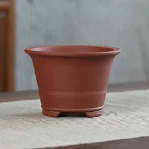 Vaso per bonsai semplice, traspirante, non smaltato, colore sabbia viola, ideale per fiori, piante grasse, cactus, orchidee e altre piante verdi.