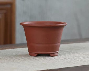 Pot à bonsaï simple et respirant, non émaillé, pot de fleur de sable violet Yixing, jardinière succulente, cactus ou orchidées et autres pots de fleurs de plantes vertes