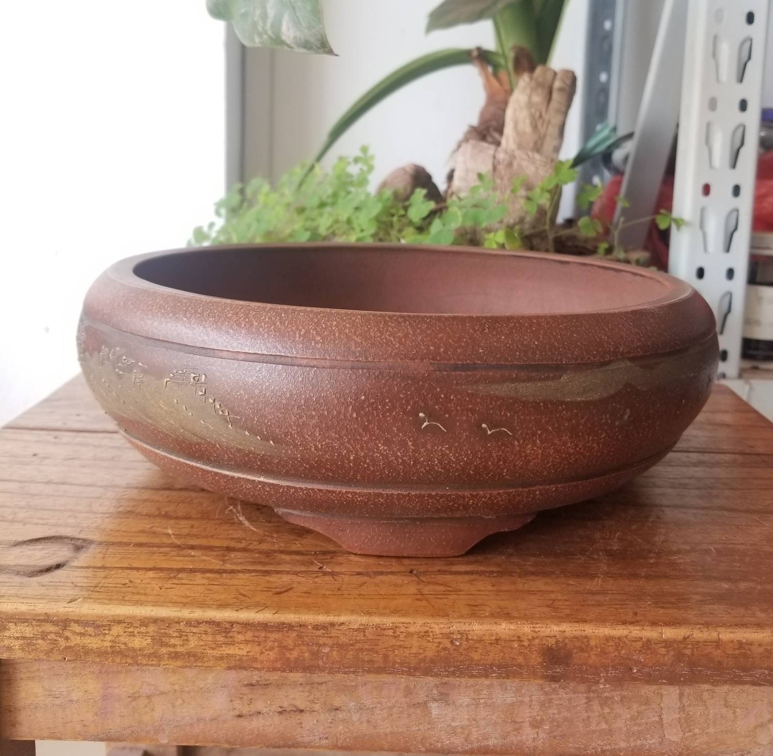 Round bonsai pots Yixing purple sand pottery handmade flower Etsy