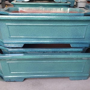 27,5 tum - 35,8 tum handgjord stor rektangulär hörnbonsaitrukka Yixing lila sandblomkruka blå glaserad bonsaitrukka bonsaitrukka