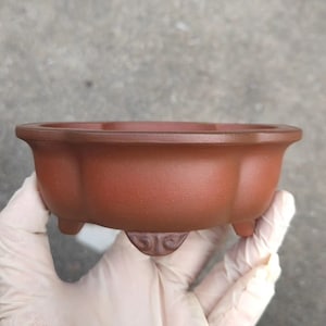 6,2 tum handgjord retro japansk bonsai-kruka papaya kors bonsai-kruka Yixing lila sandblomkruka grön växt utställningsbonsai-kruka