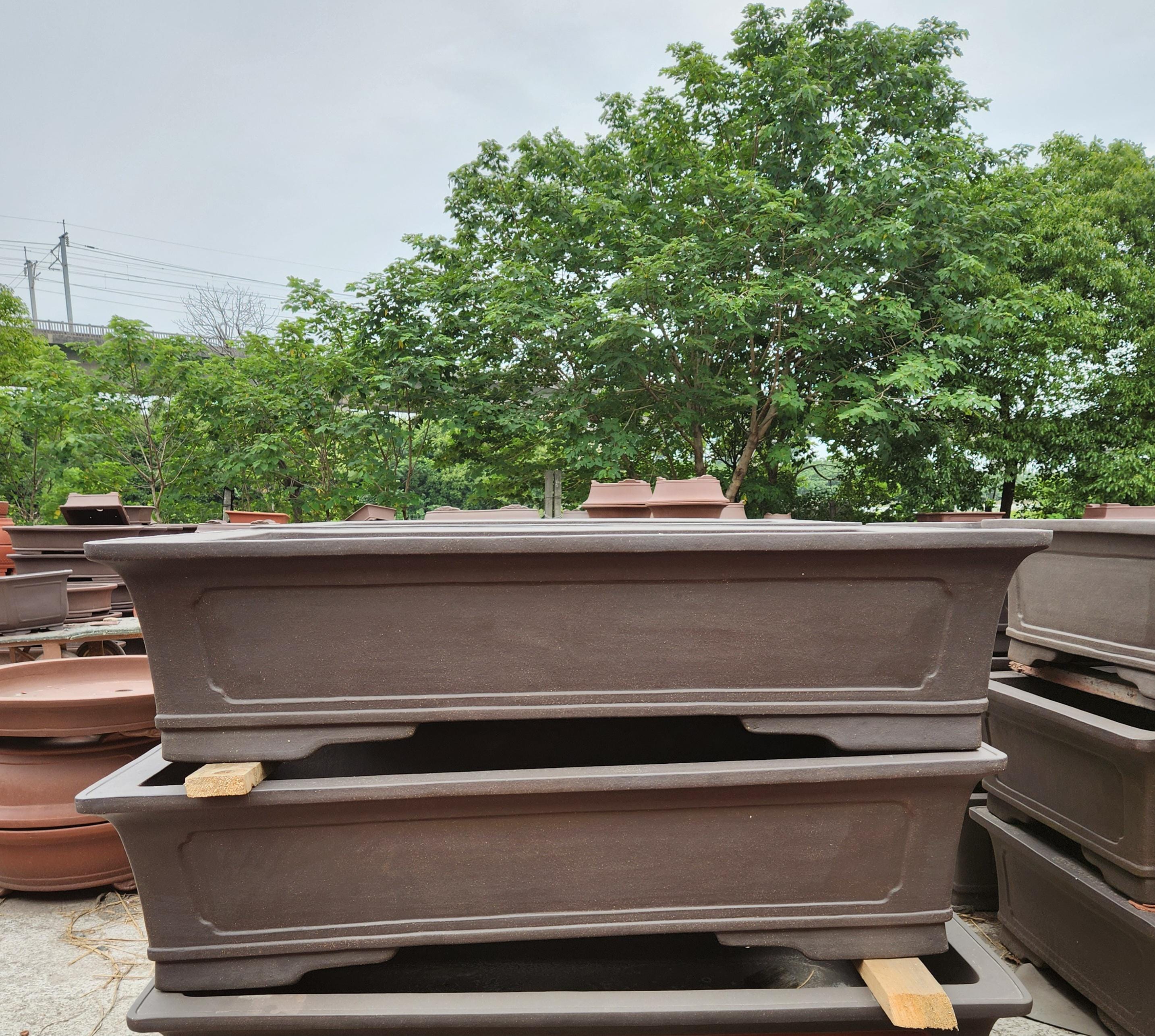 59 Inch Large Rectangular Bonsai Pot Yixing Purple Sand Flower Pot