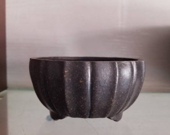 ミニ盆栽鉢 宜興紫砂陶器植木鉢 レース型多肉植物鉢 シンプルレトロ