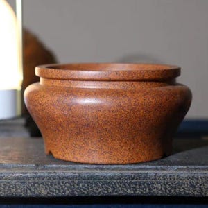 5.1 Inch Round Bonsai Pot Retro Unglazed Flower Pot Succulent Planter Green Plant Exhibition Bonsai Pot Yixing Zisha Flower Pot