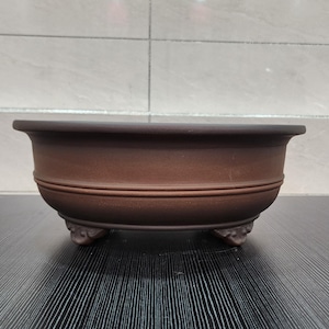 13.2 inch handmade oval cloud foot centerline bonsai pot Yixing purple sand flower pot retro unglazed flower pot Japanese style flower pot