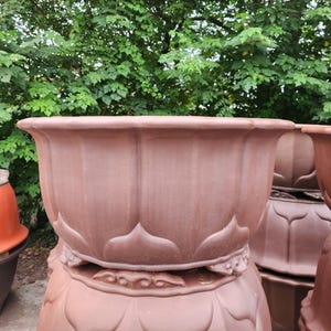 47.2 inch handmade large lotus shaped bonsai pot Yixing purple sand flower pot retro unglazed flower pot pine bonsai pot garden flower pot