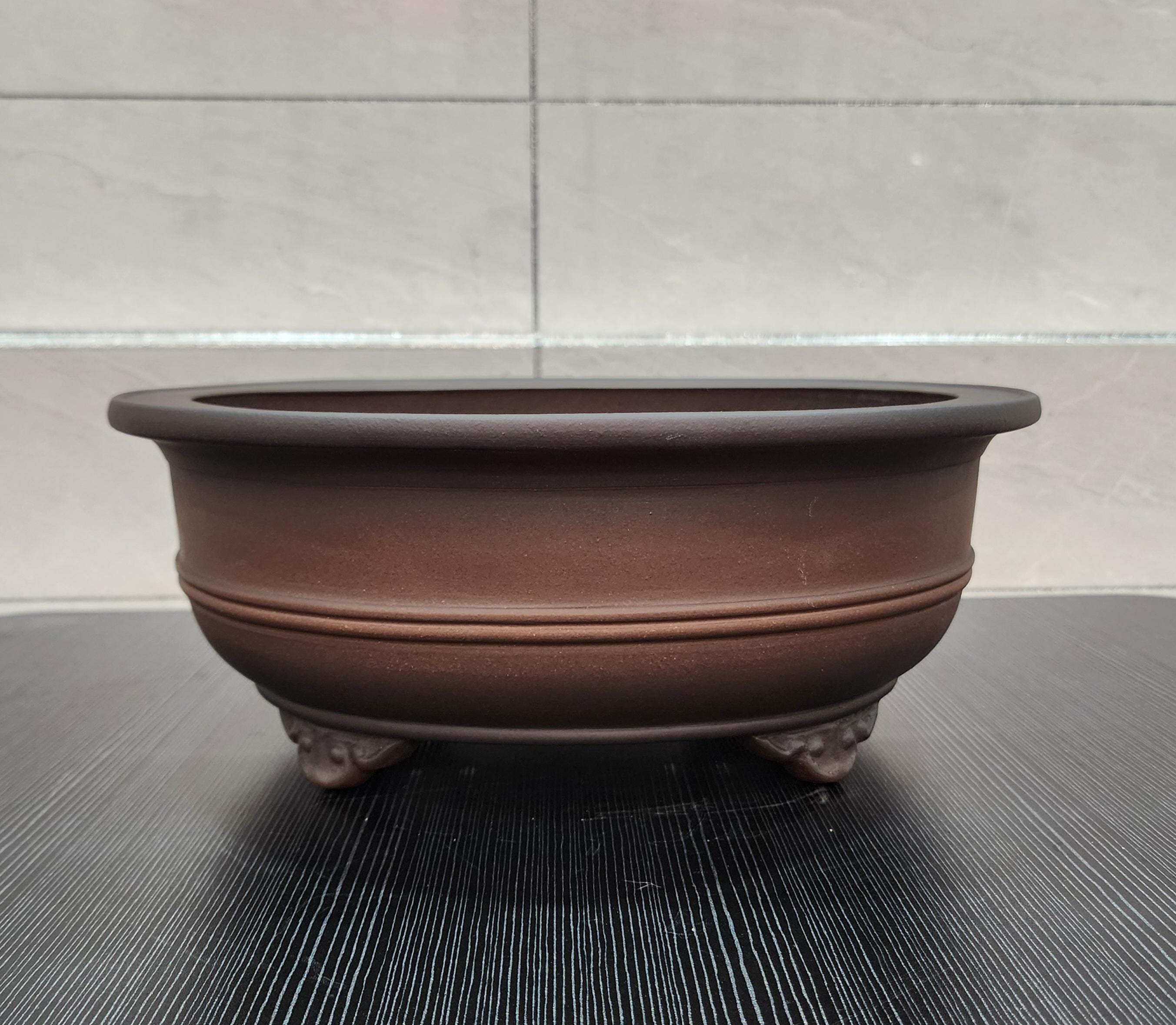 13.2 Inch Handmade Oval Cloud Foot Centerline Bonsai Pot Yixing