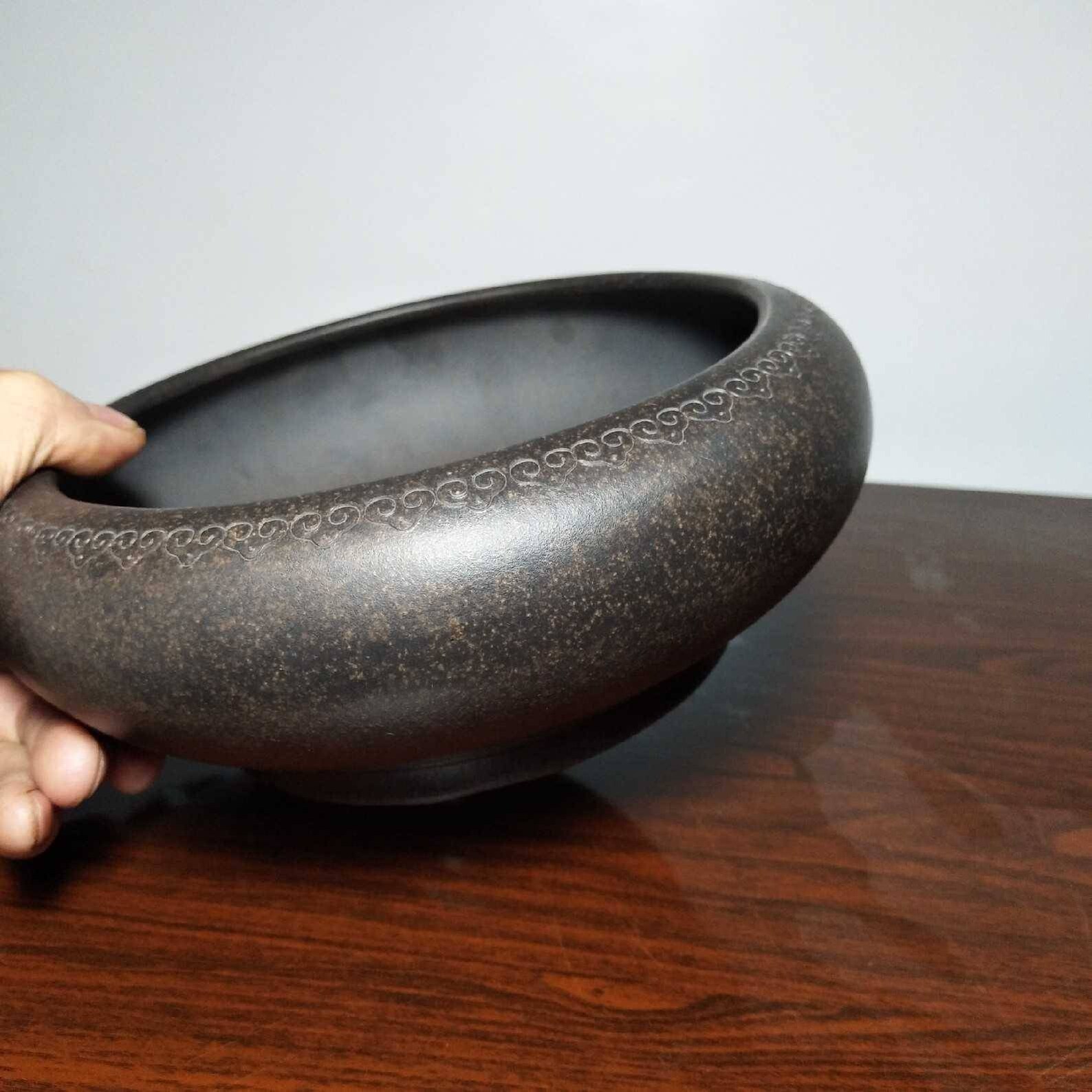 China Yixing Zisha Pottery Flowerpot Retro Bronze Mud Round Etsy