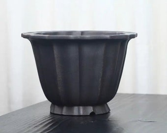 High-quality handmade rhombus-shaped bonsai pot Yixing purple sand bronze flower pot simple unglazed flower pot