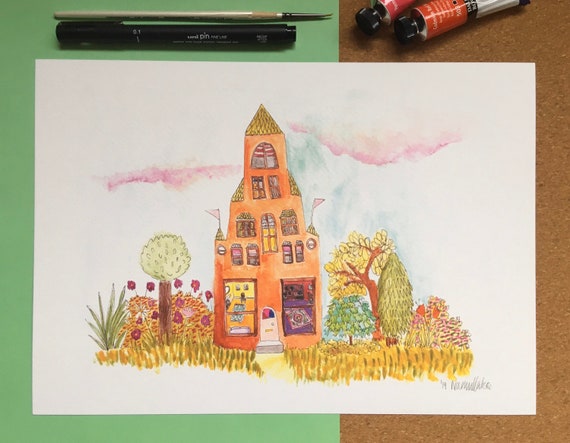 House with many rooms. A4 Colour print