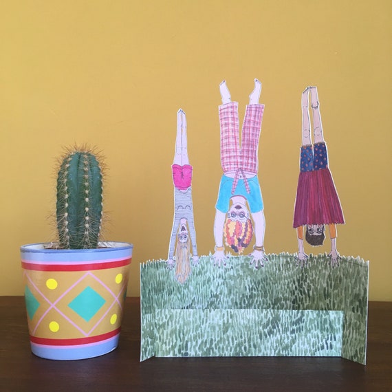 Pop up illustration, Handstand, by Made by Nomela