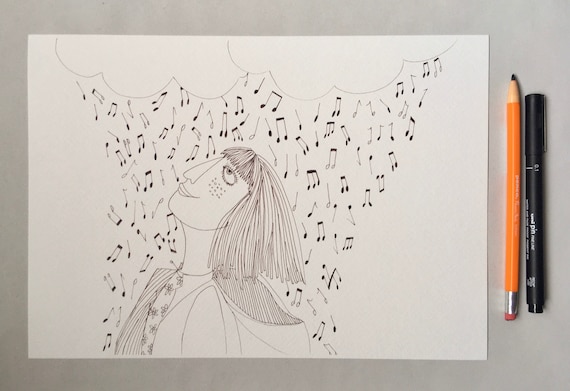 Rejoicing over you with singing. A4 Black and White Print