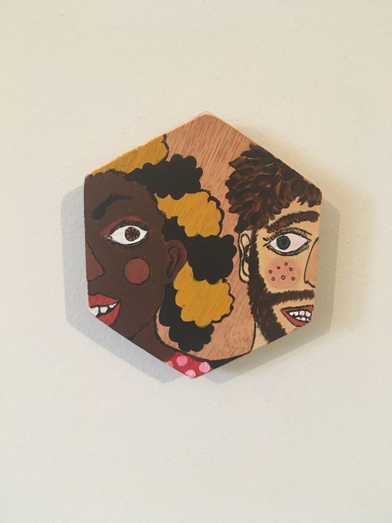 Acrylic painting on plywood. Title: The Look of Love