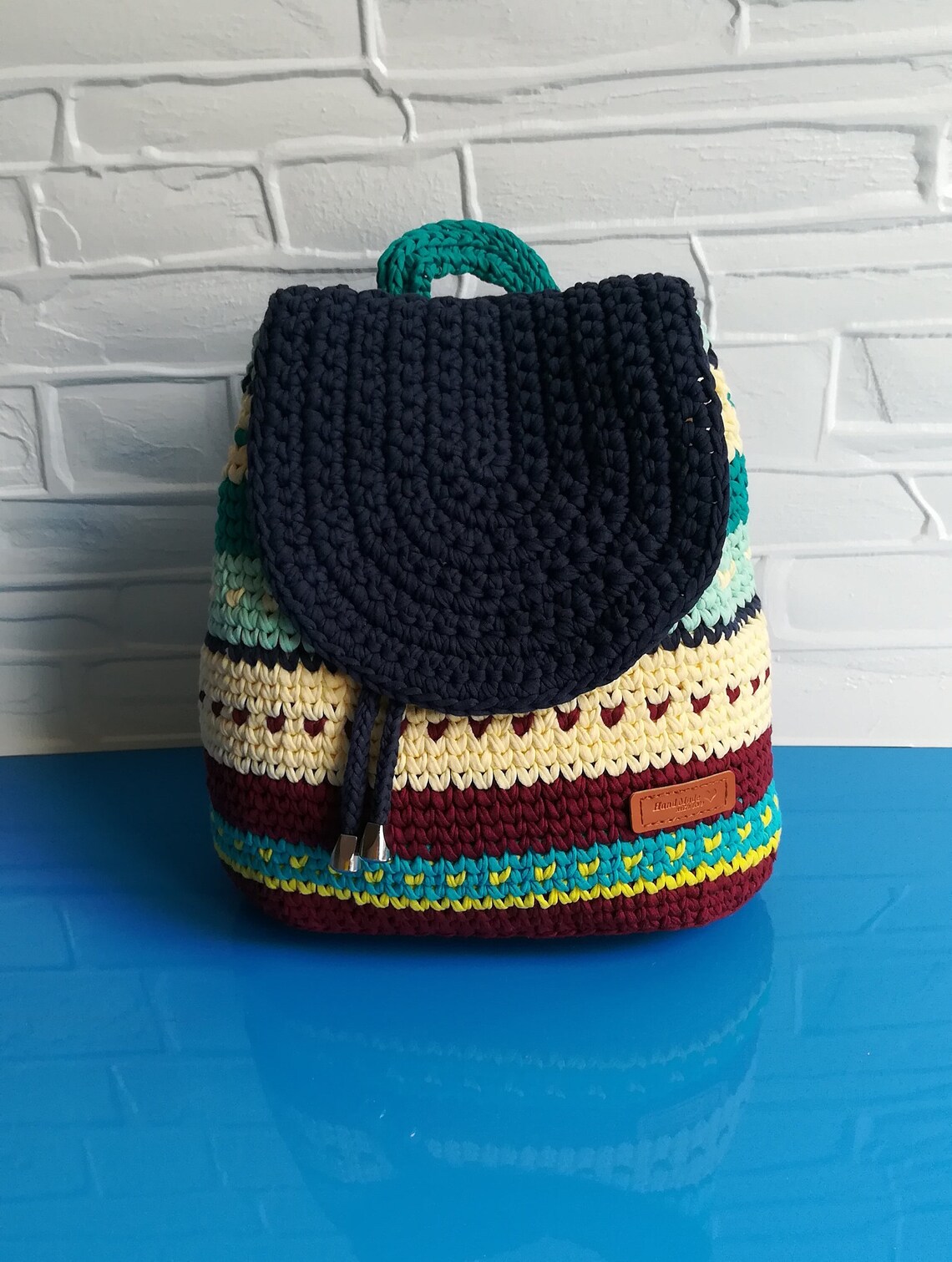 Knitted backpack Autumn Etsy