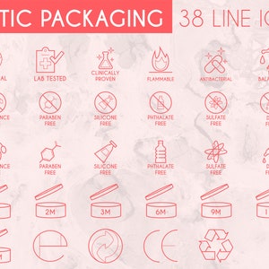 Cosmetic Packaging Line Icon Pack - Etsy