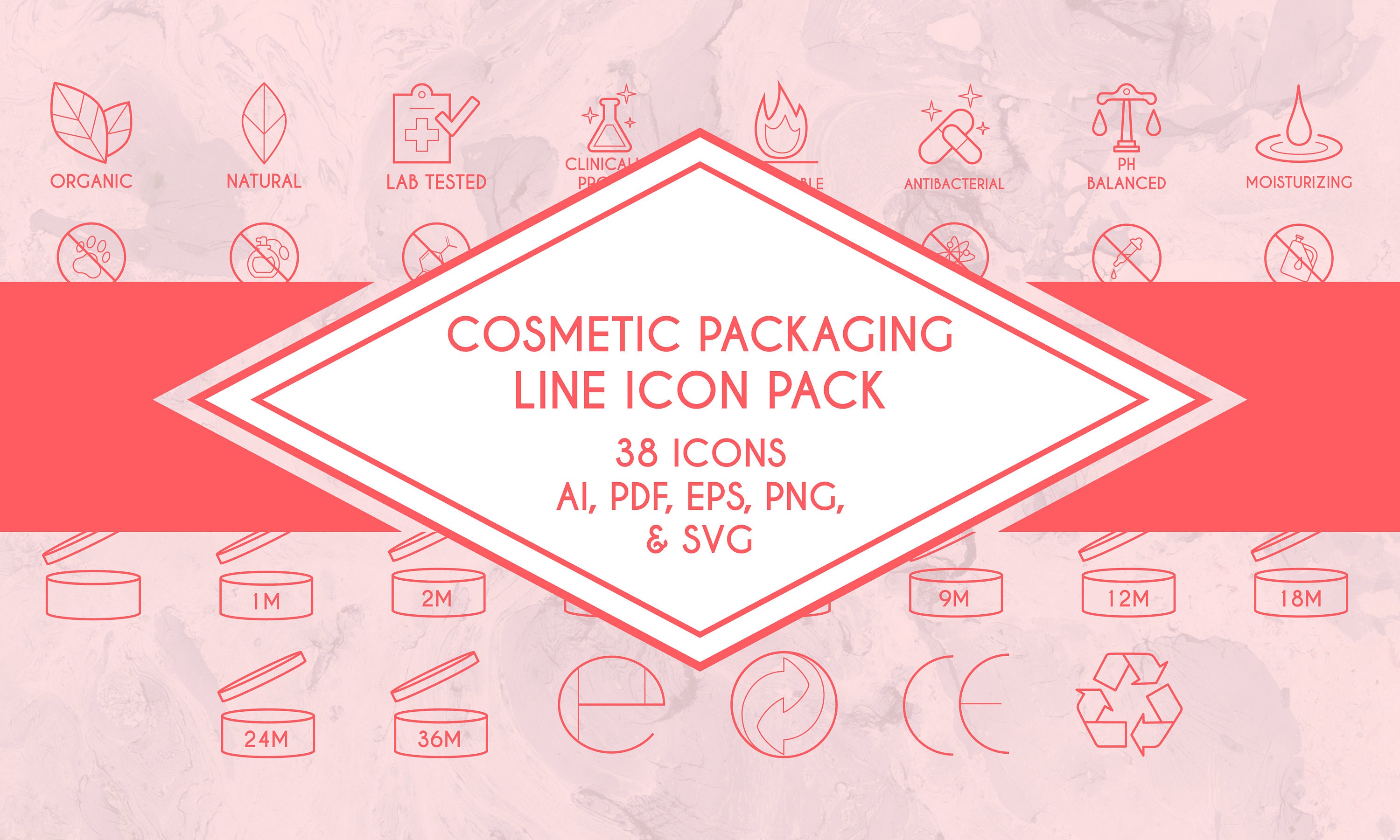 Cosmetic Packaging Line Icon Pack - Etsy