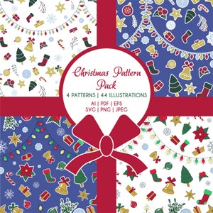 Seamless Christmas Pattern & Vector Pack