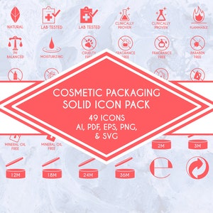 Cosmetic Packaging Solid Icon Pack