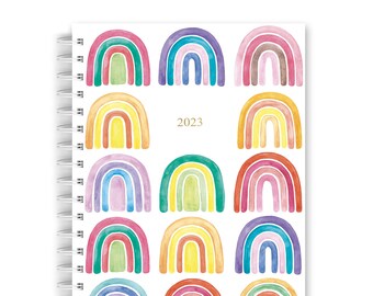 2023 Teacher Planner Australia Weekly Undated  A4 Personalise Diary for Primary School Teachers Secondary - Rainbow Brights