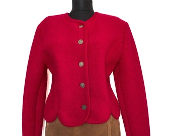 Size 42 USUK Soft Microfibre Blazer with Faux Antler Buttons Brown Faux Suede Trachten Jacket