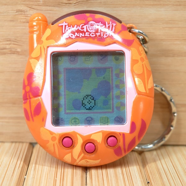 Tamagotchi Connection v3 Orange with Flowers Design, Orange, Bandai