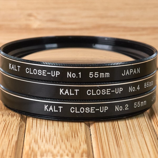 KALT 55mm +1 +2 +4 Macro Close-Up Lens Filter Set, Made in Japan