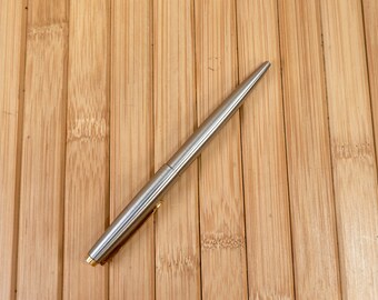 Parker 45 Flighter Brushed Stainless Steel & Gold Ballpoint Pen, Made In USA