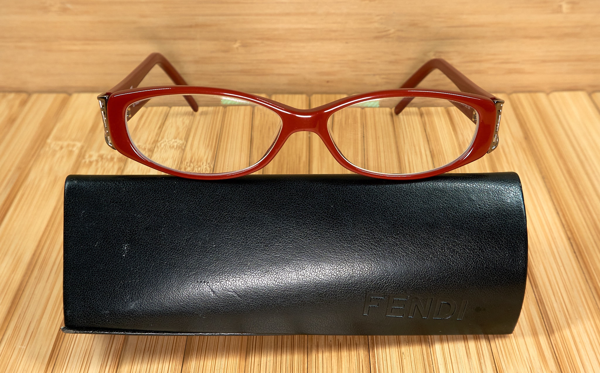 Fendi Eyeglasses Frames F855 250 Clear Brown Rectangular Cat Eye 52-15-135