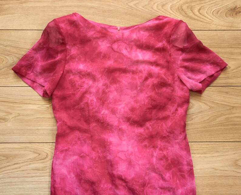 Made in France Size M Christine Laure Paris Pink Short Sleeve Dress