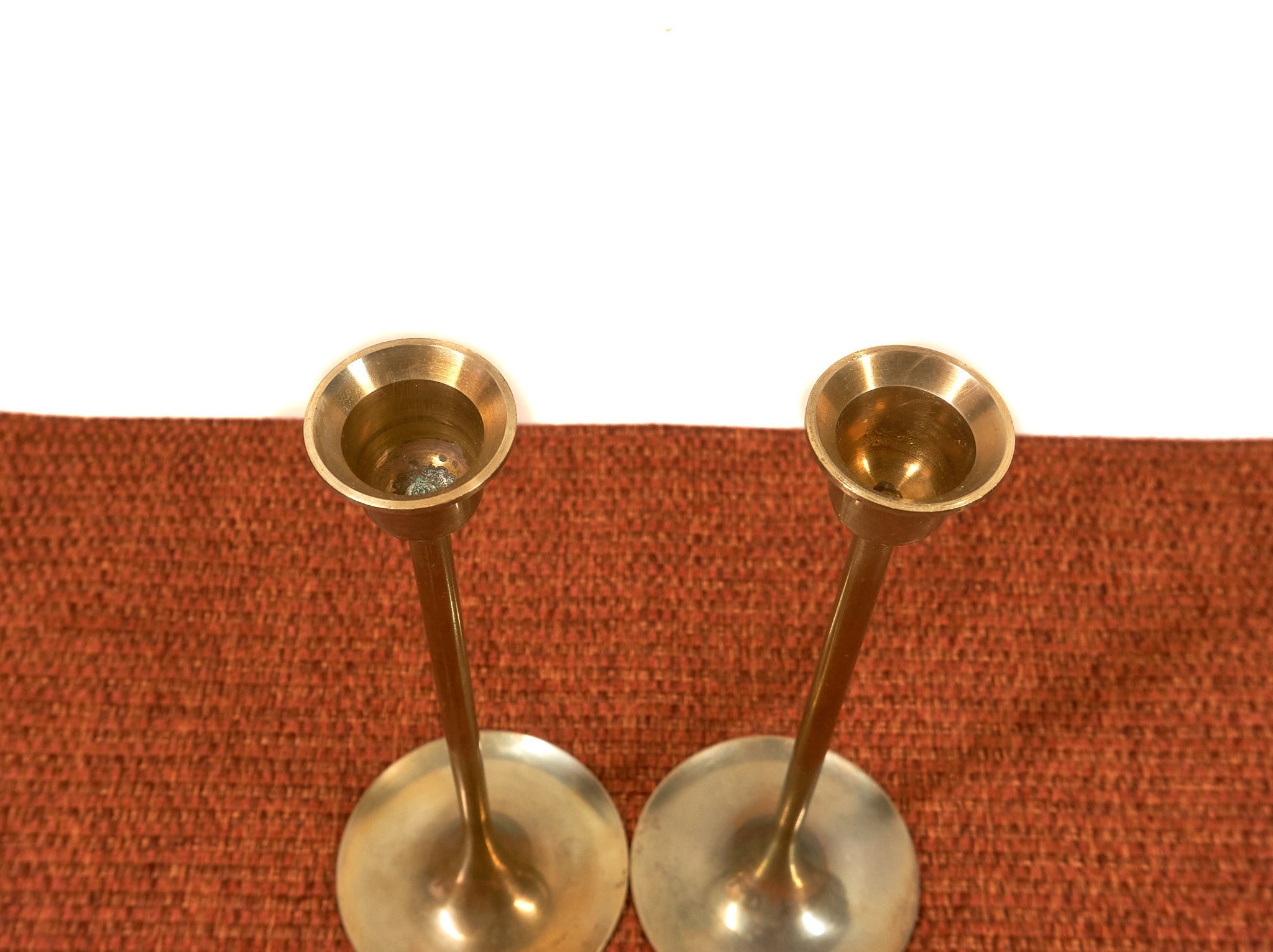 Vintage Solid Brass Two Candlesticks Made in Taiwan Etsy