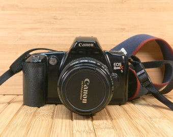 Vintage 90s Canon EOS Rebel X S 35mm Film SLR Camera, with 35-80mm Zoom Lens