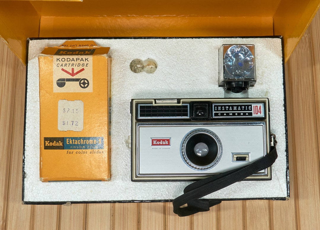 Sac Messager Kodak Cuir – Pour Instamatic 50/100/104, Boîte D’Origine