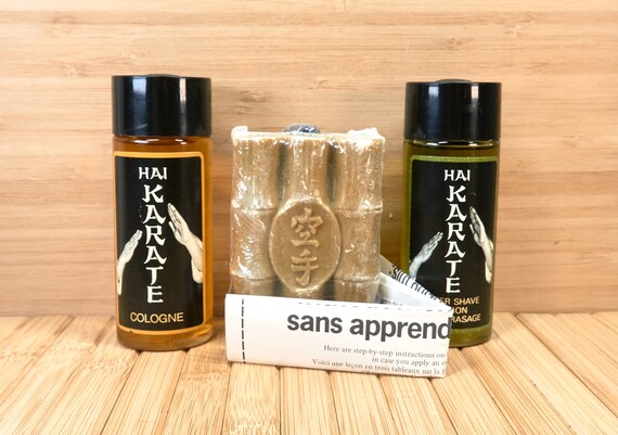Vintage 60s Hai Karate Set in Box Cologne 4 Oz After Shave