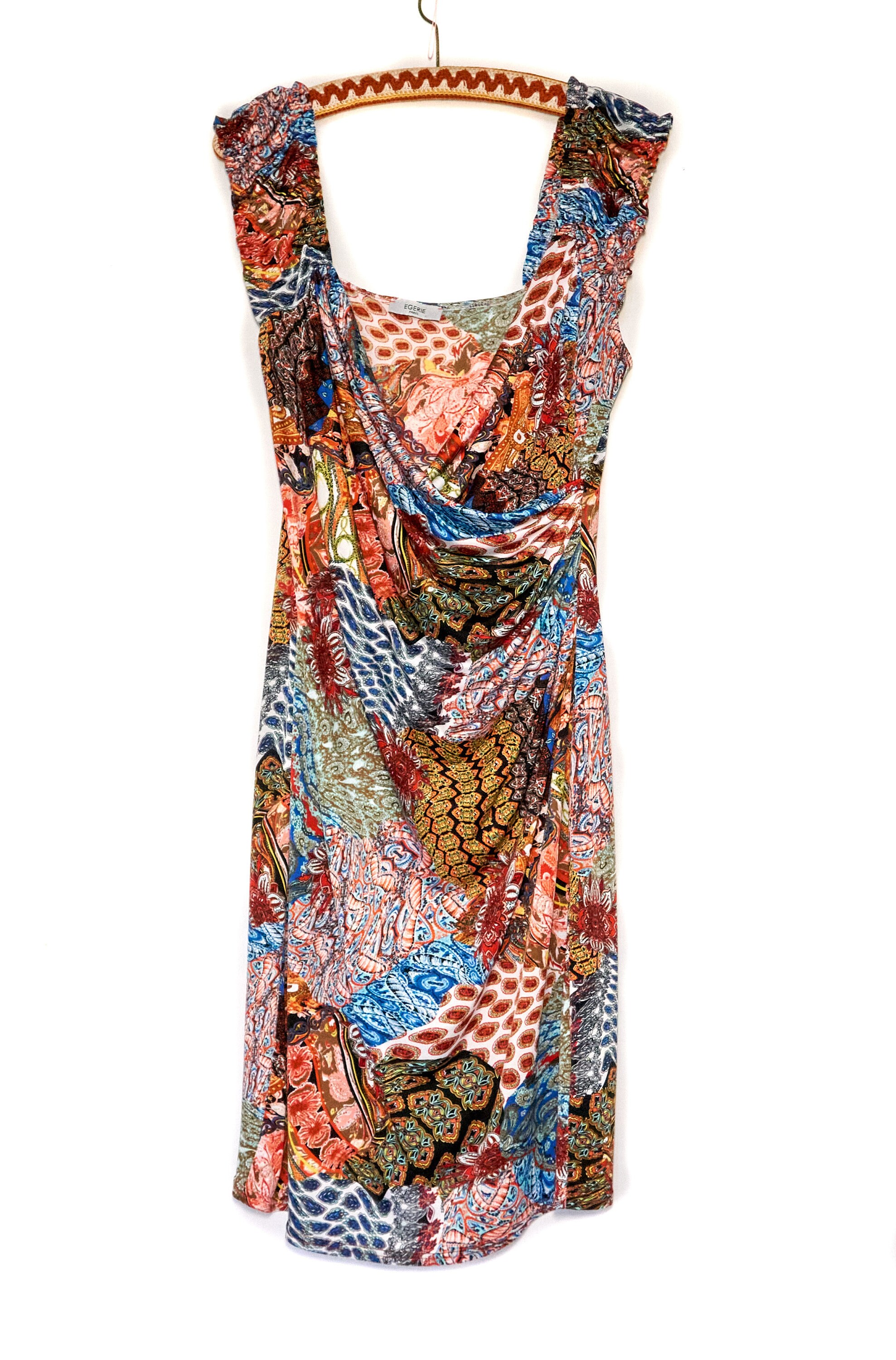 Vintage EGERIE Paris Colorful Floral Pattern Stretch Dress Etsy