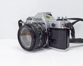 Vintage Canon AE-1 35mm Film Camera, with 50mm 1:1.8 FD  Lens, Made in Japan