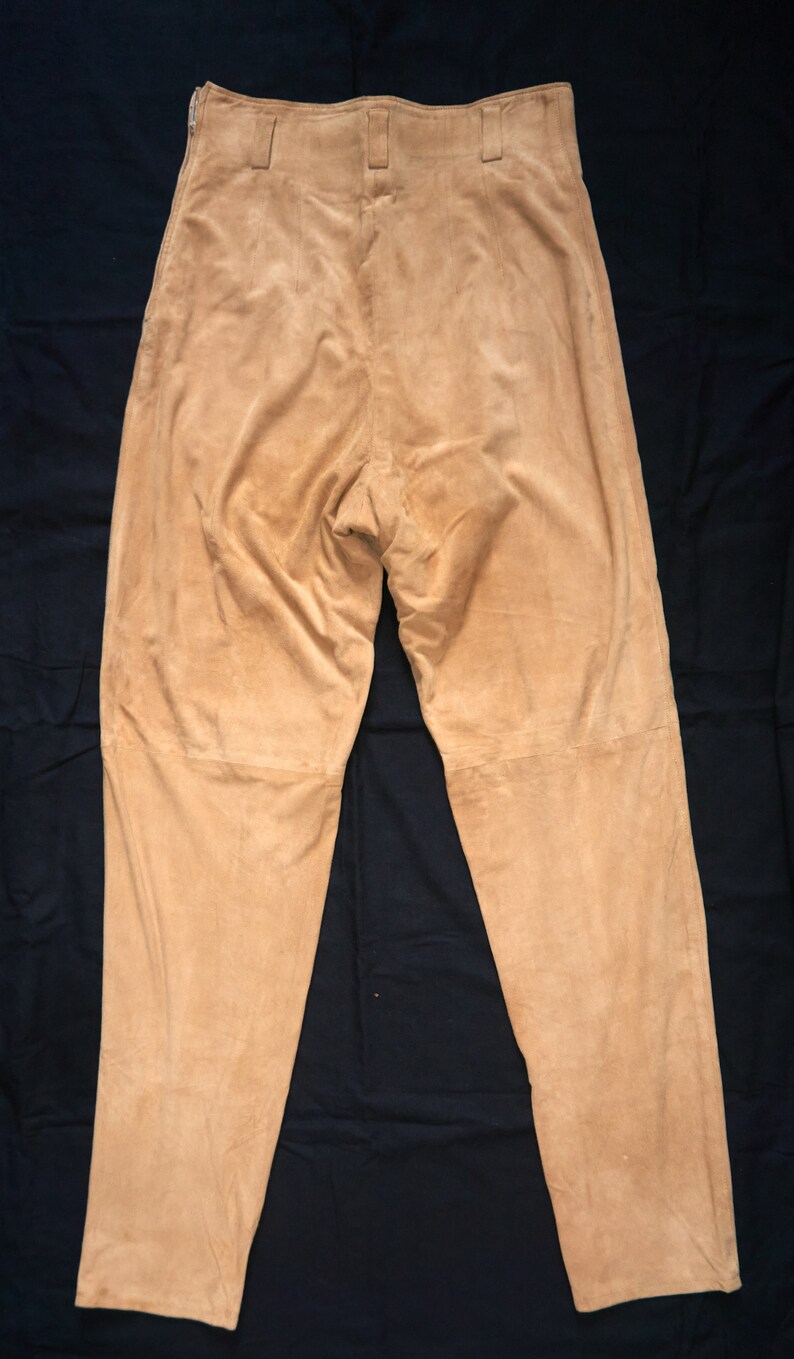Size S Beige Vintage Leonardo for Scala Fine Suede Leather Women/'s pants