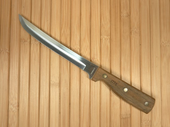 The All Americans 1776 Kitchen Knife, Wooden Handle, 8 Inch Blade, Made in  USA 