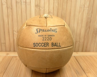 Rare Vintage 50s Spalding Leather Official Soccer Ball, Made in Canada