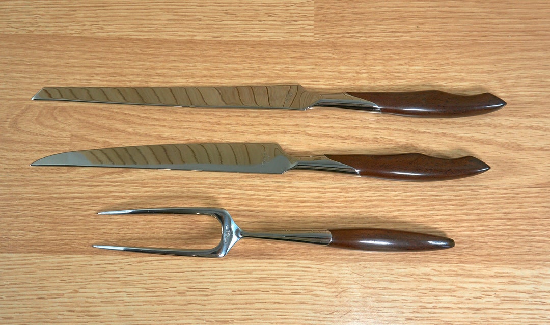 Vintage Japanese Stainless Steel Boxed 3 Piece Carving Knives Etsy