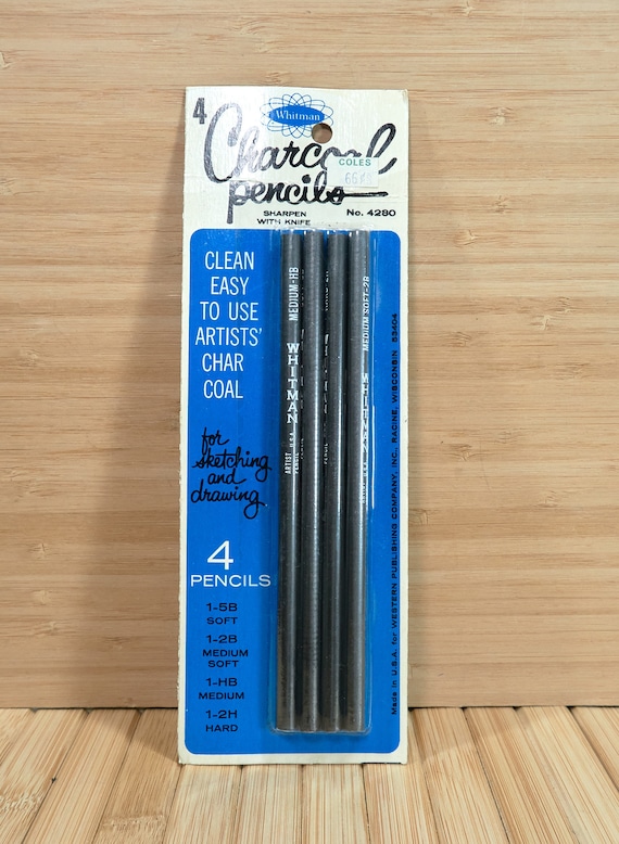 Vintage 60s Whitman Charcoal Pencils, Set Of4 Artist Pencils, Made