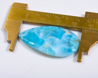 Natural Larimar Gemstone Cabochon, Loose Gemstone (27Cts 35X20MM)