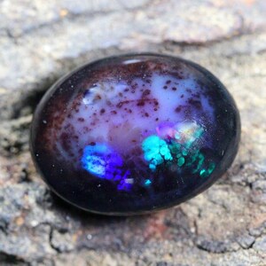 Elegant Welo Precious Natural Ethiopian Black Opal Oval Cabs Dreamy Rainbow Colours 7.70cts Style Vibrant Fire Pattern For making Jewellery.