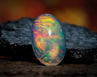 4.10 Ct Natural Ethiopian Opal Oval Shape, High Quality Opal Cabochon, Natural Ethiopian Opal, Opal Making Jewelry, 15x10x4 mm Crystal Opal