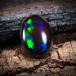 17x12x4 mm Opal -Natural Black Ethiopian Fire opal- Black Opal - Welo fire opal - October birthstone - Opal Stone-Opal Cabochon -Loose Opal
