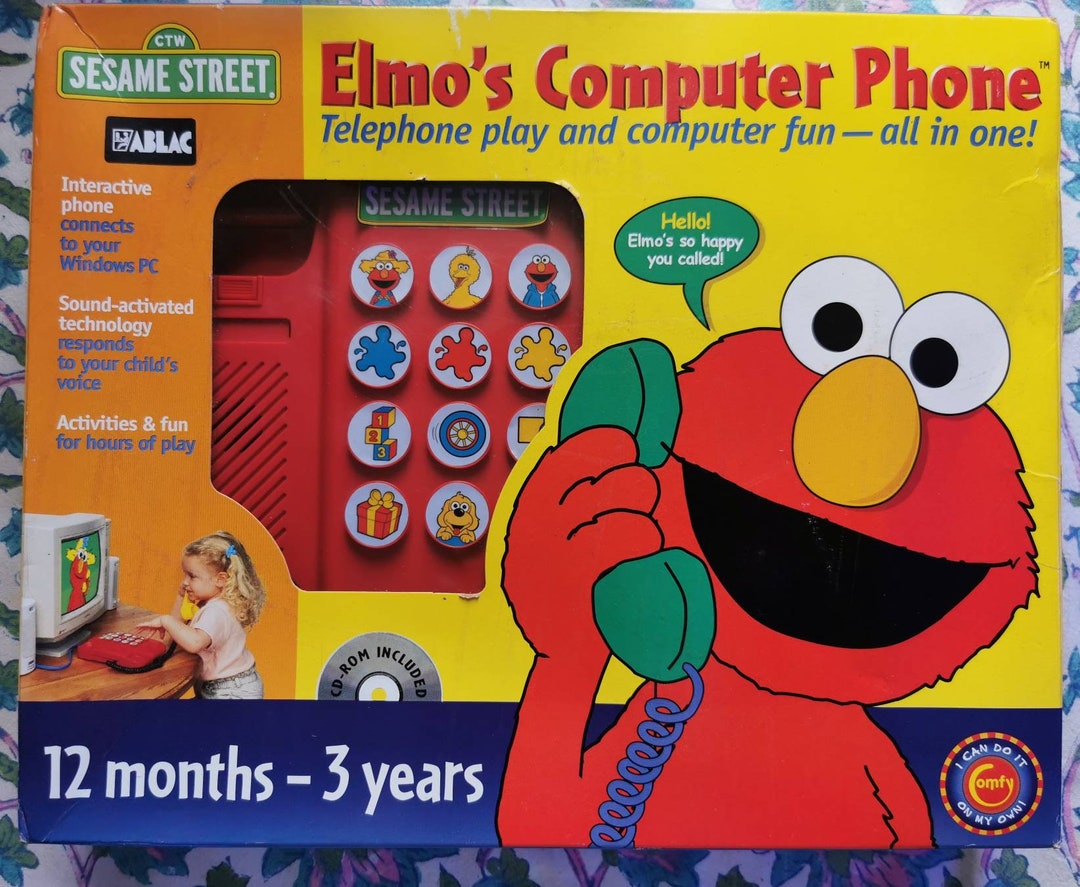 Elmo's Computer Phone Sesame Street Interacfive Toy CD ROM Etsy
