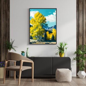 Aspen Printable Wall Art Nature Lover Gift Instant Download Aspen Trees Gift Watercolor Art Style Digital Art Download