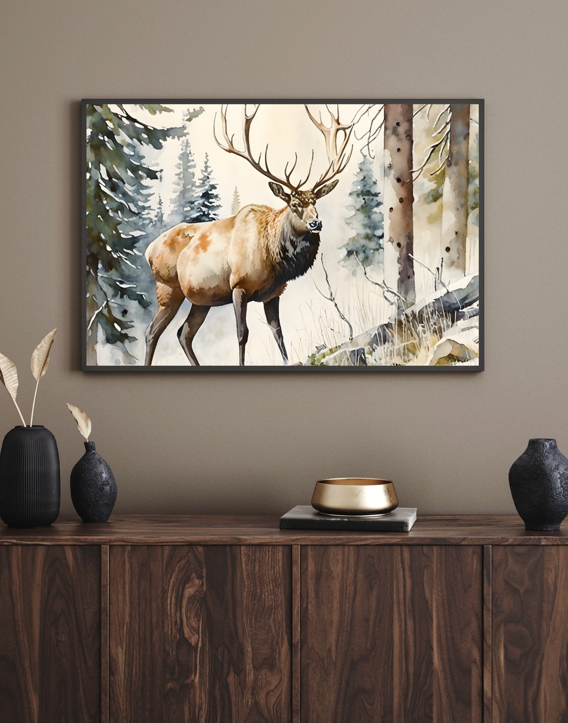 Elk Printable Wall Art Monster Bull Elk Digital Art Instant Download ...