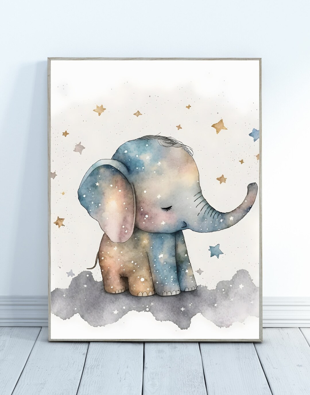Baby Elephant Printable Wall Art for Nursery Baby Boy Nursery Art Gift ...