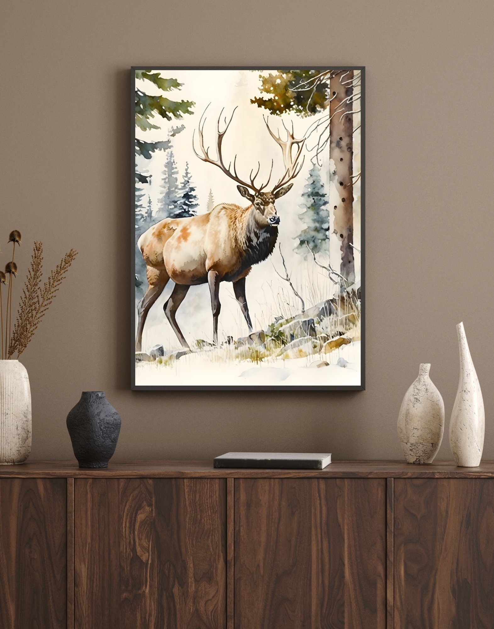 Elk Printable Wall Art Monster Bull Elk Digital Art Instant Download ...